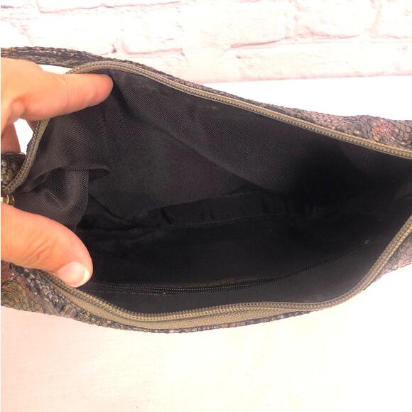 Bags by Pinky Vintage Leather Embossed Paisley Hobo-style Zipper Shoulder Bag - Picture 7 of 14